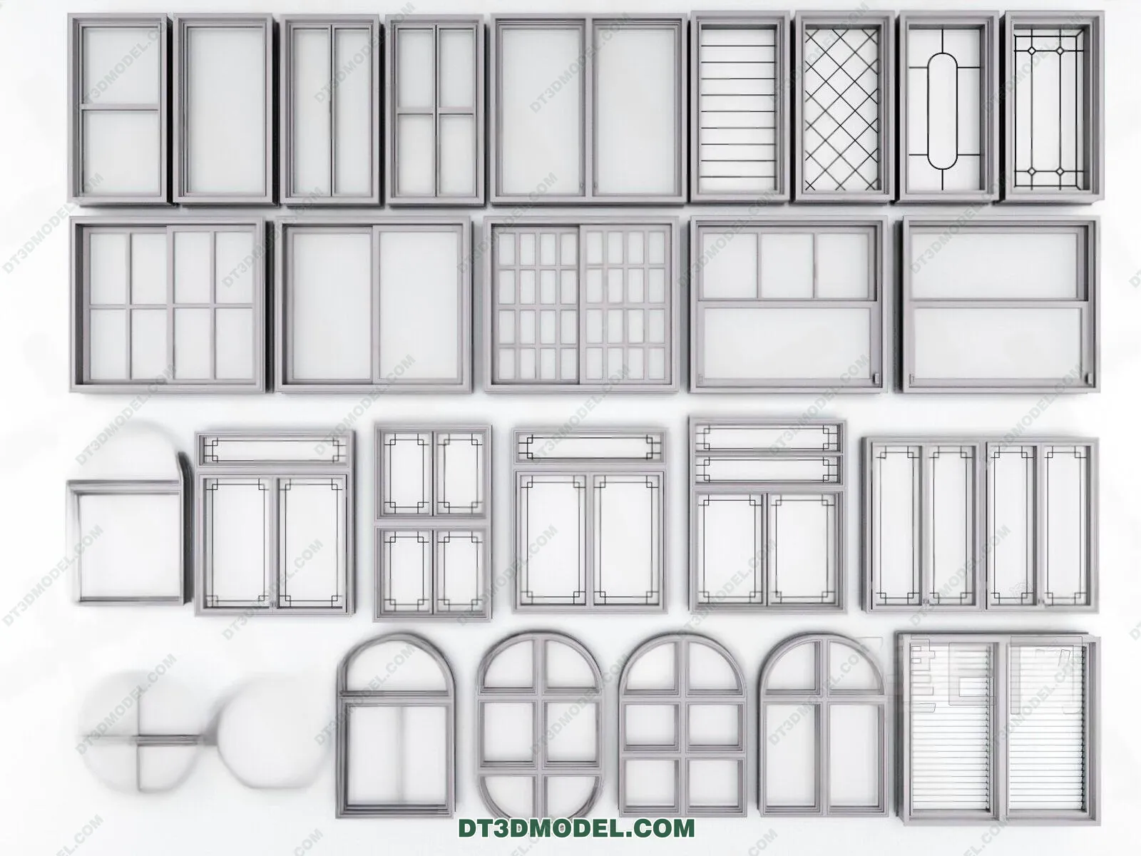 Windows 3D Blocks – 3D Model – 028 – VRAY