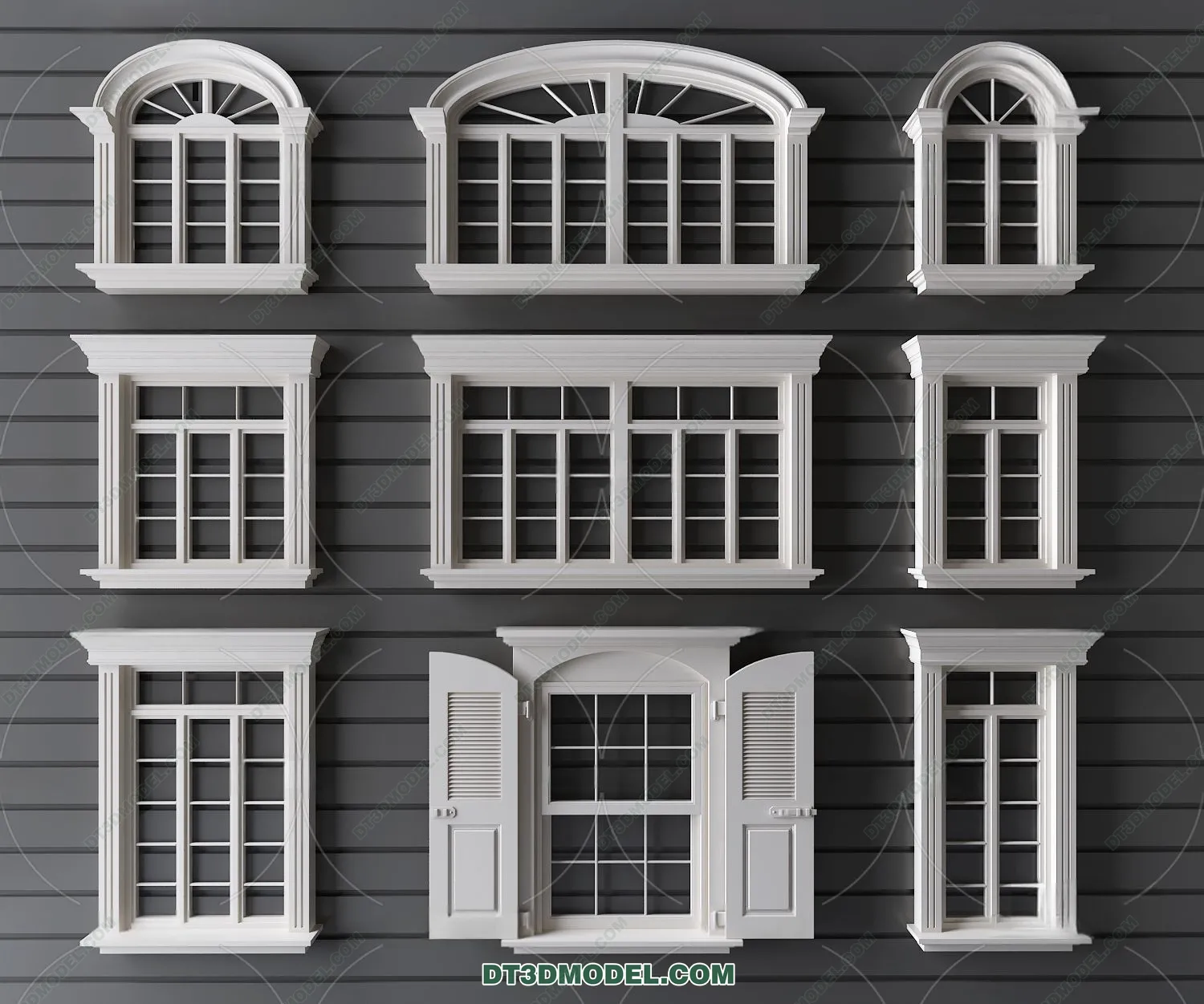 Windows 3D Blocks – 3D Model – 034 – VRAY