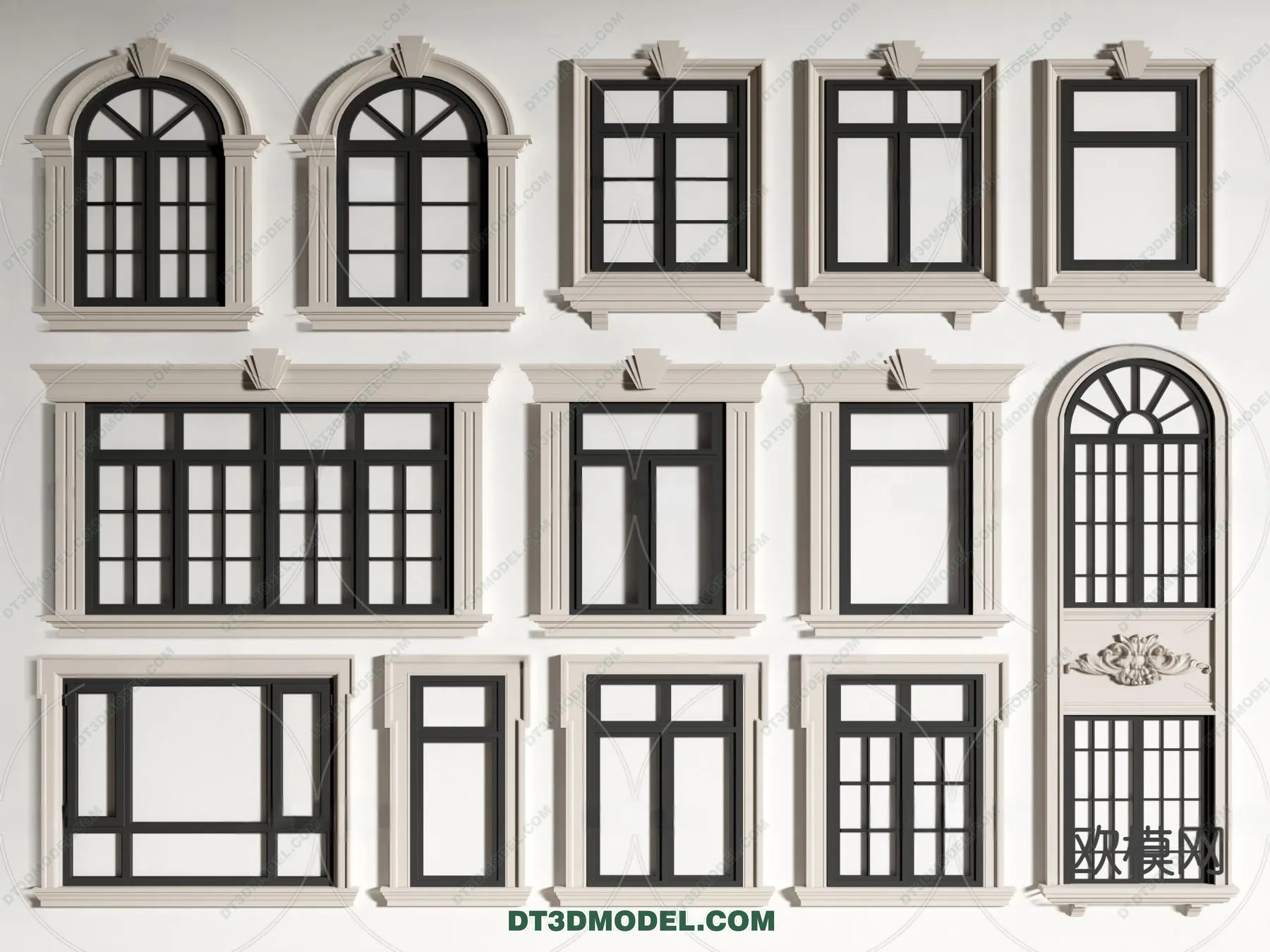 Windows 3D Blocks – 3D Model – 038 – VRAY