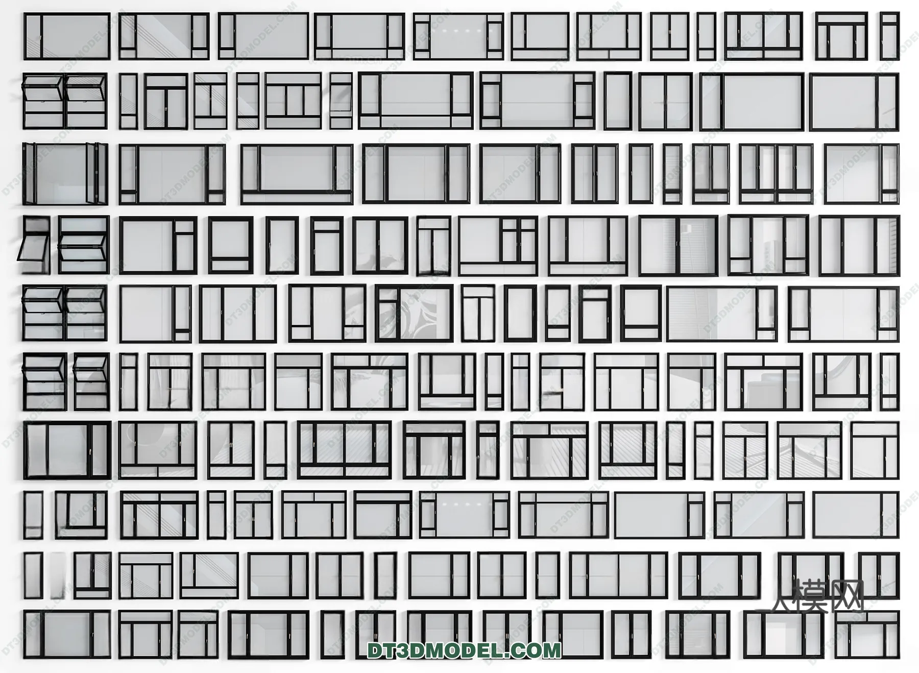 Windows 3D Blocks – 3D Model – 057 – VRAY