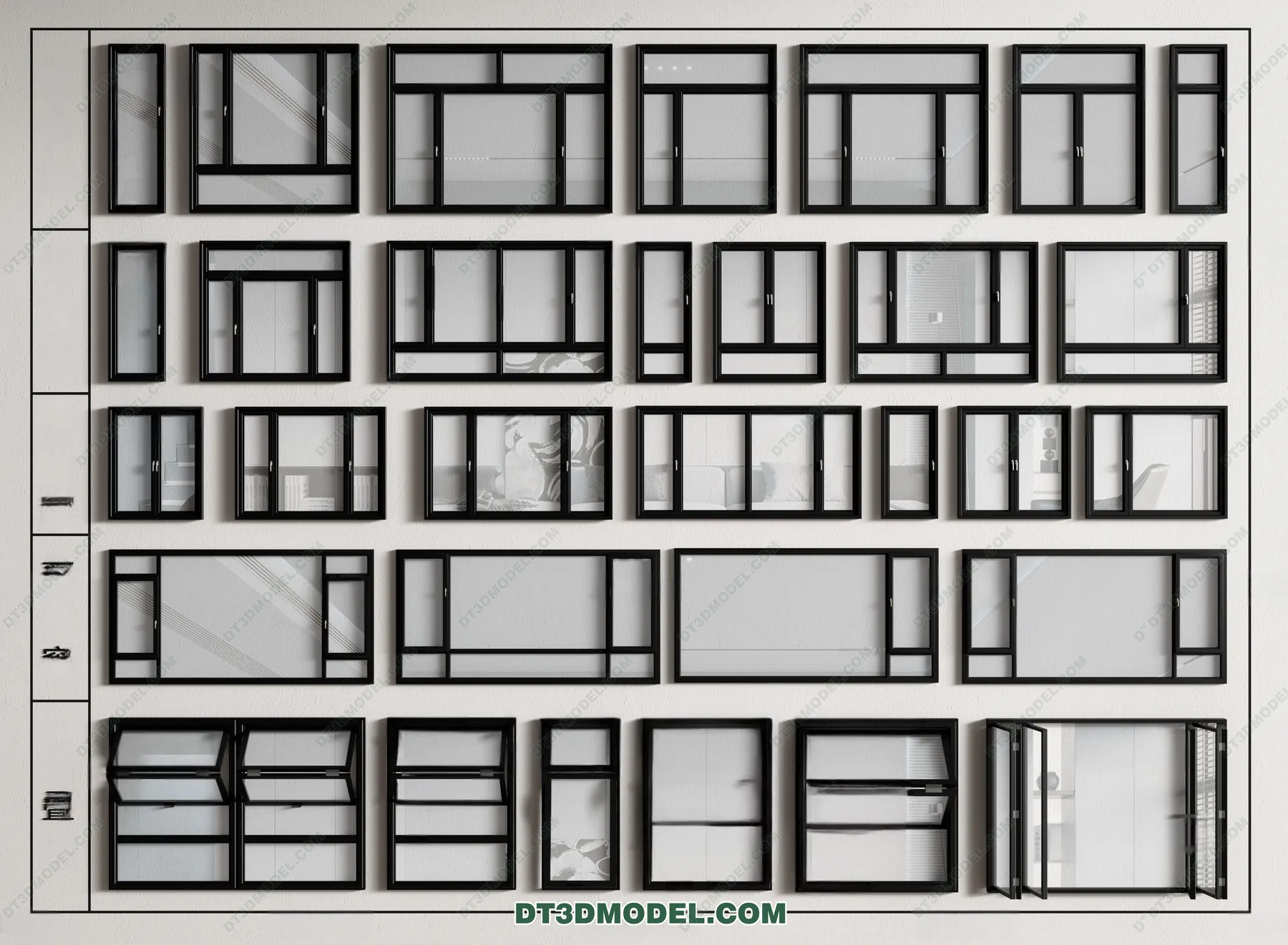 Windows 3D Blocks – 3D Model – 058 – VRAY