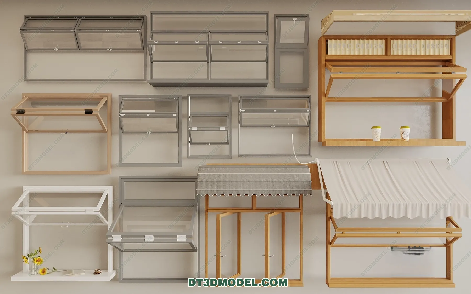 Windows 3D Blocks – 3D Model – 059 – VRAY