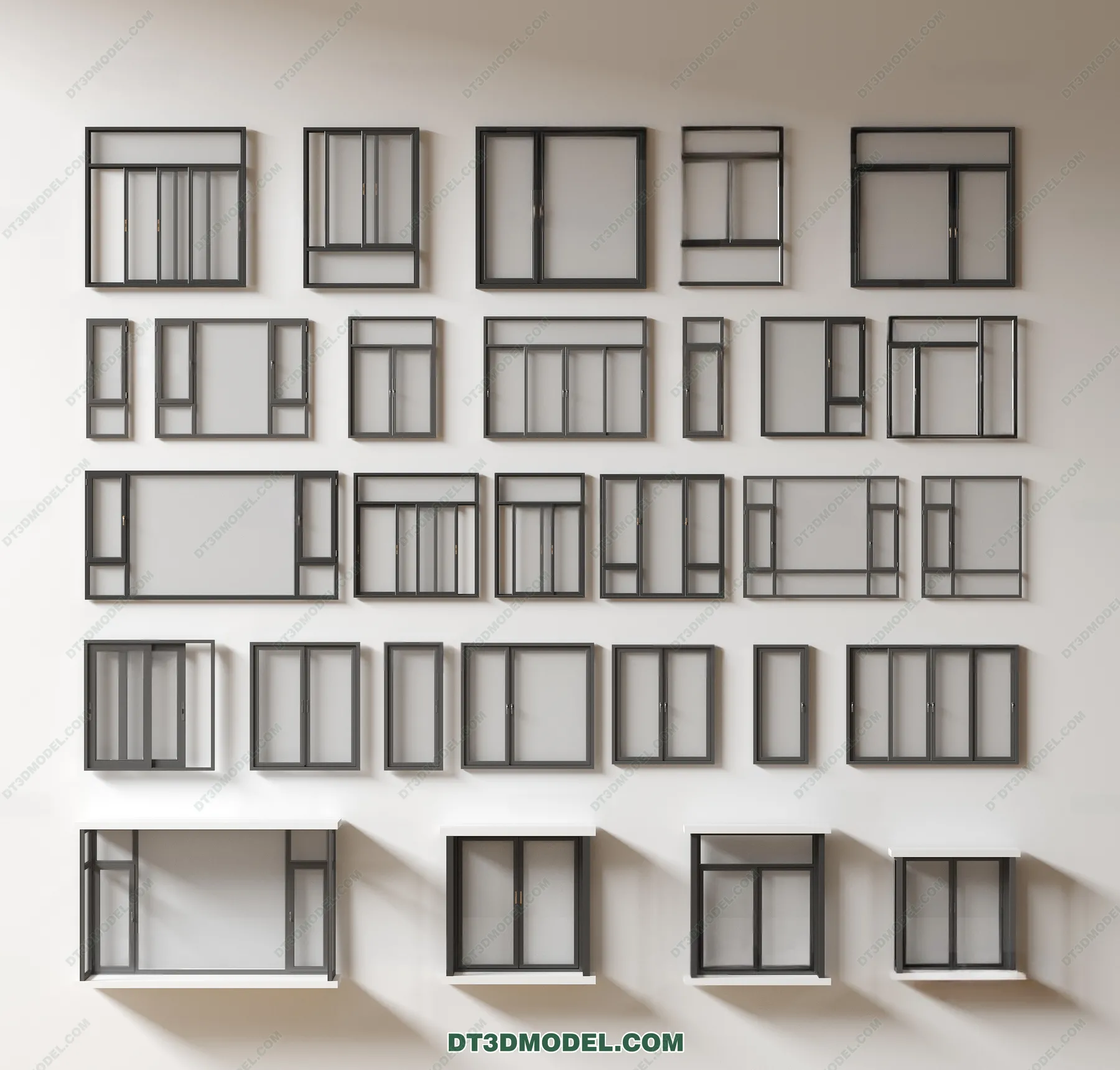 Windows 3D Blocks – 3D Model – 065 – VRAY