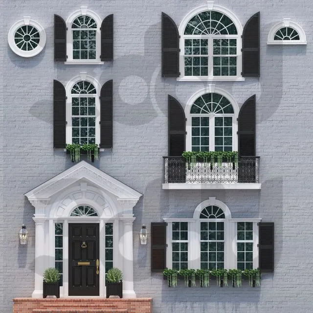 Windows and doors in the style of English classics 1 3D Model