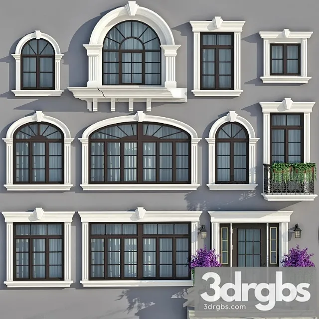 Windows and doors in the style of modern classics 3D Model Download