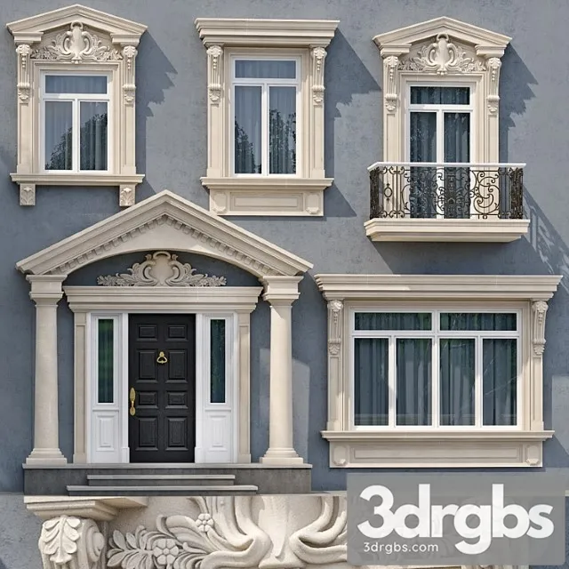 Windows and doors in the style of modern classics 5 3D Model Download