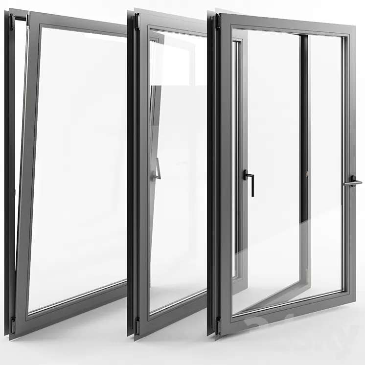 Windows detailed with double glazing 3D Model