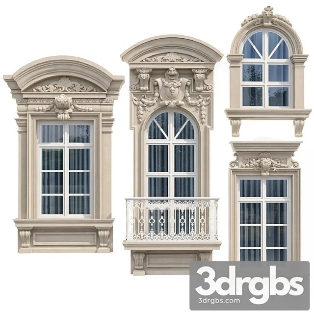 Windows In Modern Classic Style 8 3D Model Download Windows In Modern Classic Style 8 3D Model Download