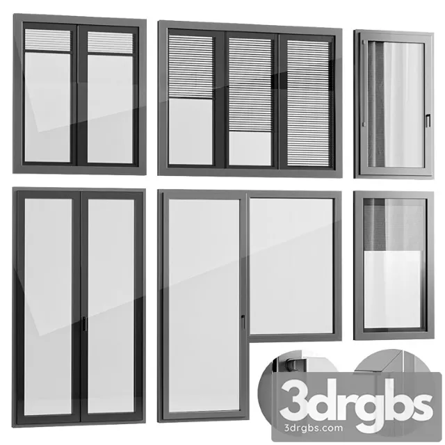Windows with built-in blinds finstral 3D Model Download
