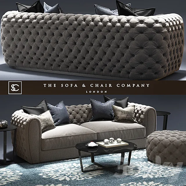 Windsor sofa_The sofa and chair company_Cromwell table_Tufted sofs 3D Model Windsor sofa_The sofa and chair company_Cromwell table_Tufted sofs 3D Model