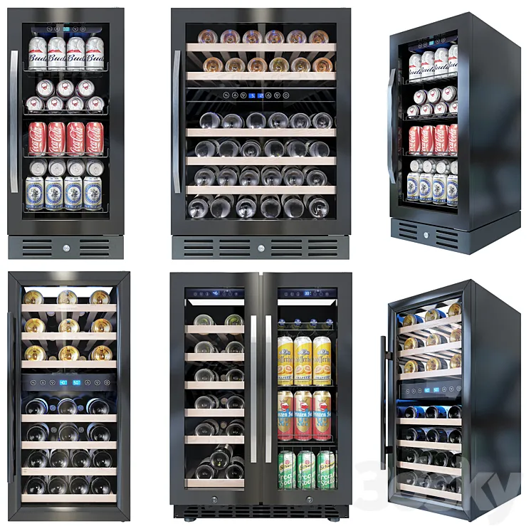 Wine and Beverage Refrigerator 3D Model Free Download