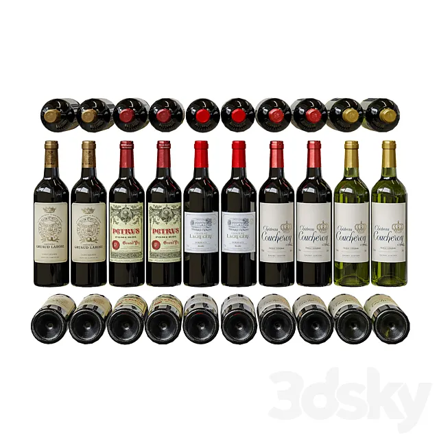 Wine bottles 3D Model