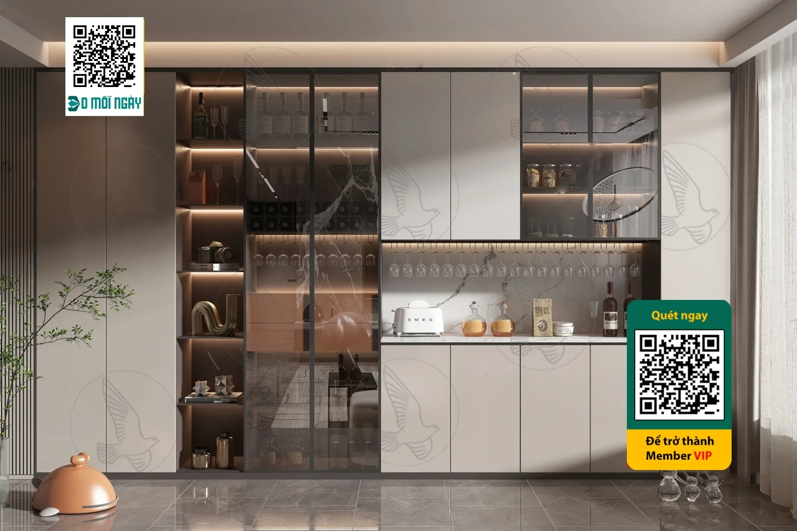 Wine cabinet 3D – 004 – 3808