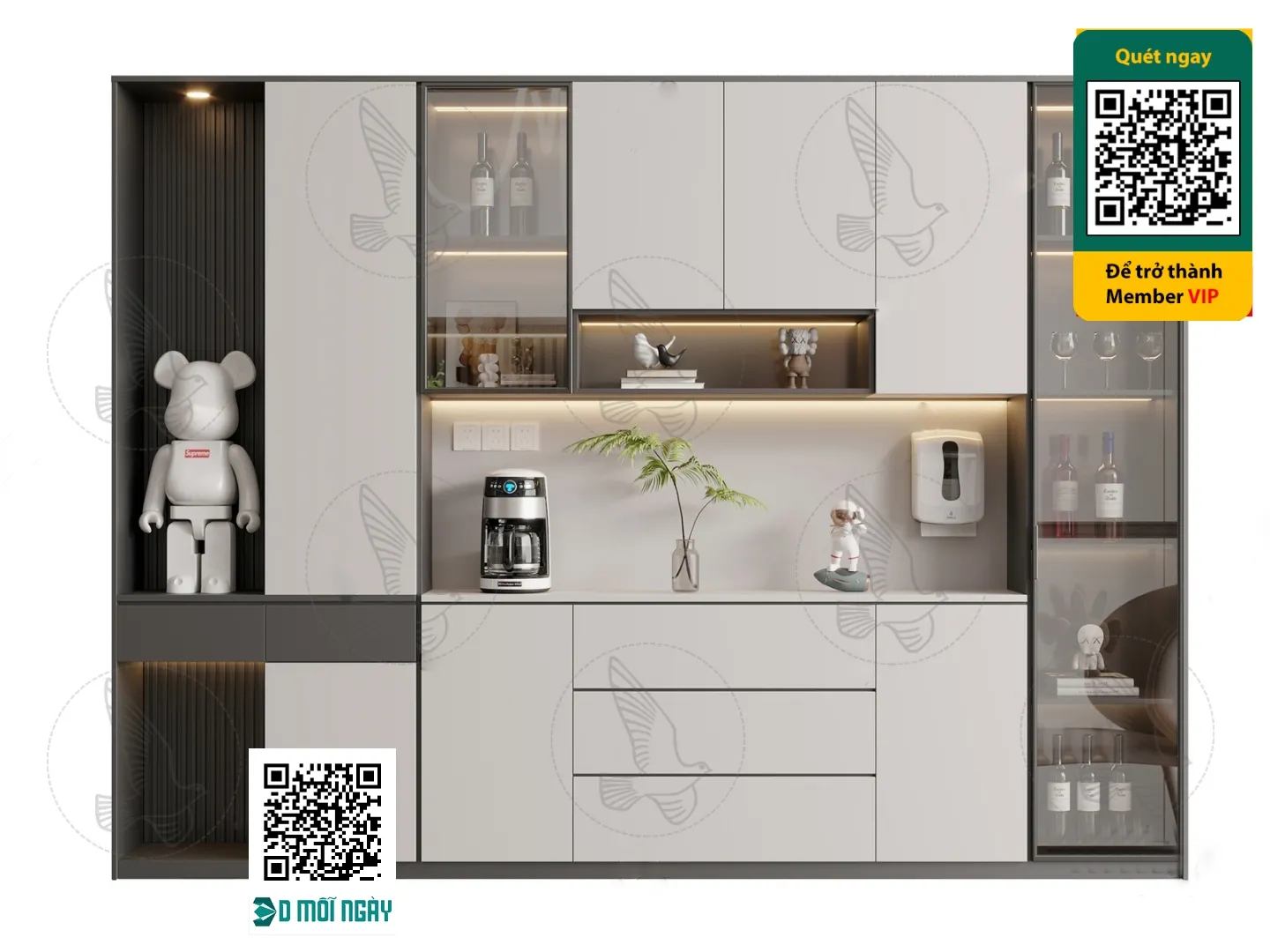 Wine cabinet 3D – 011 – 3815