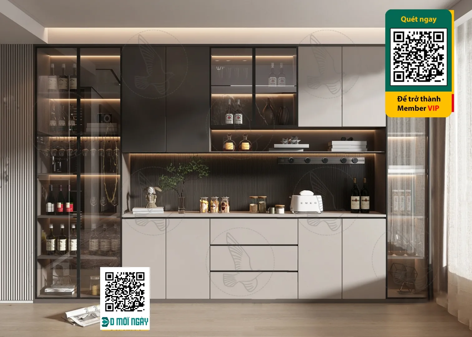 Wine cabinet 3D – 020 – 3824