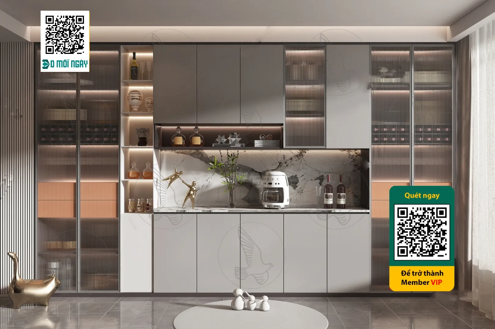 Wine cabinet 3D – 030 – 3834