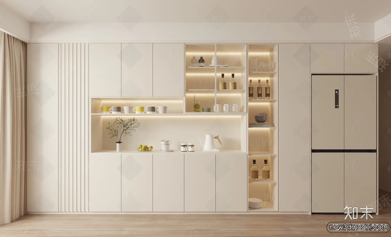 Wine Cabinet 3D Models – 3D Furniture for Interior Design – 077