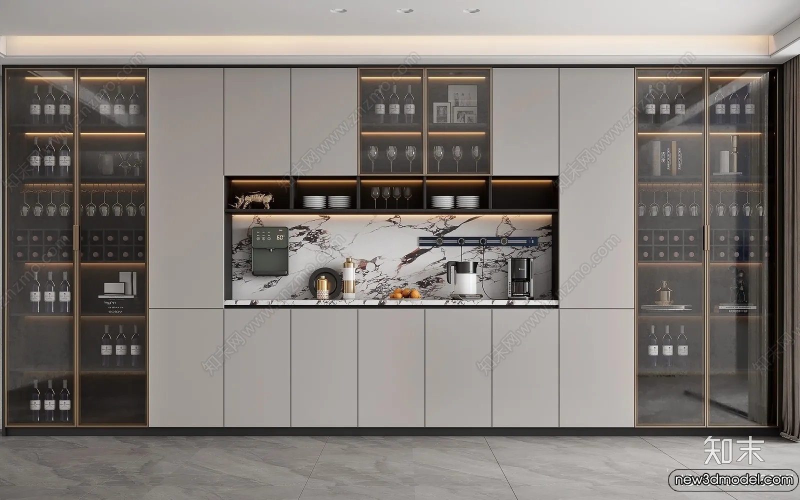 Wine Cabinet 3D Models – 3D Furniture for Interior Design – 078