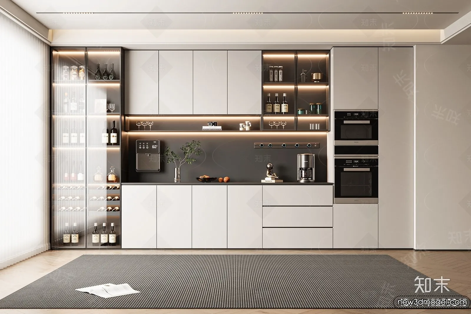 Wine Cabinet 3D Models – 3D Furniture for Interior Design – 079