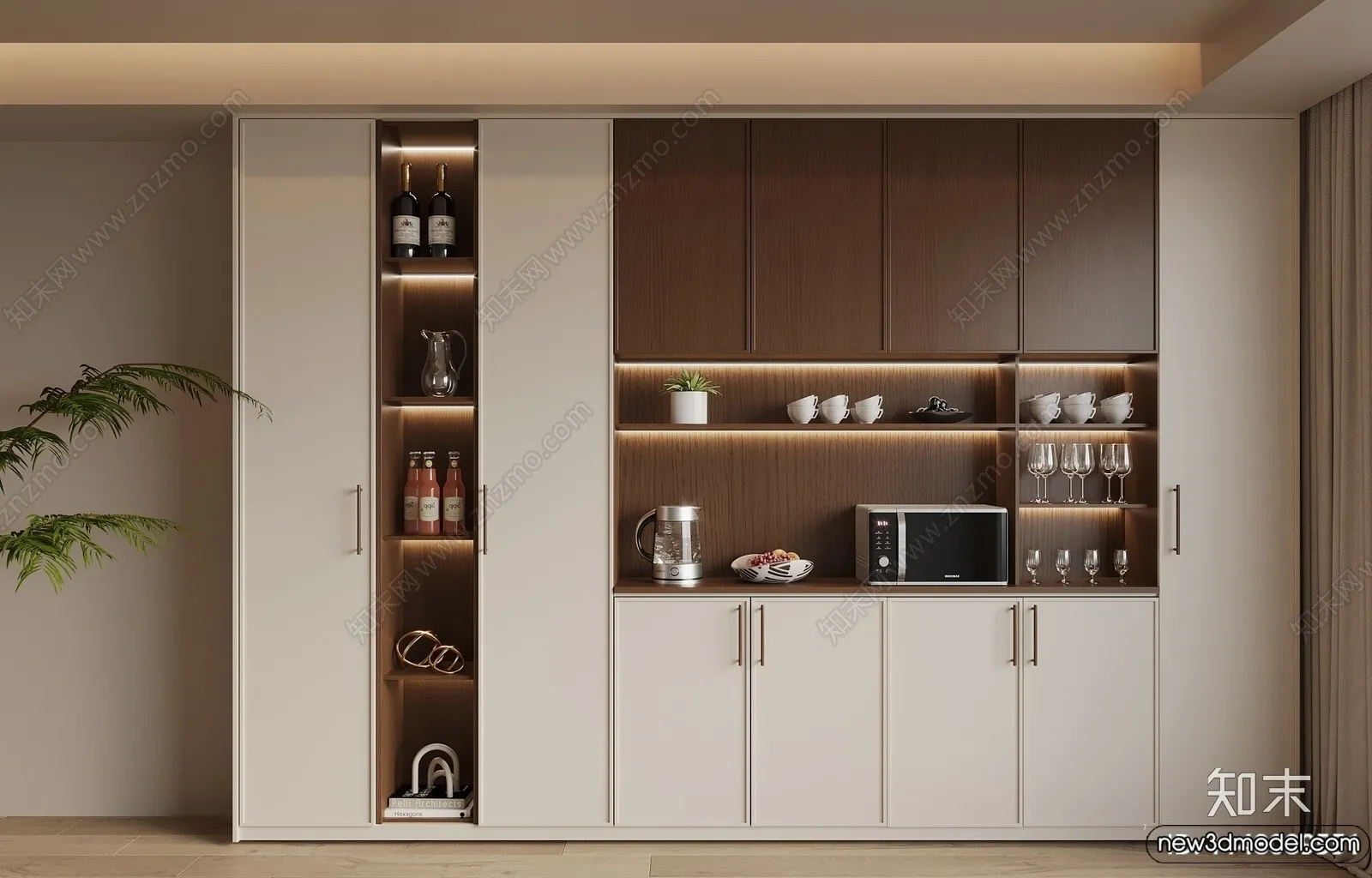Wine Cabinet 3D Models – 3D Furniture for Interior Design – 080