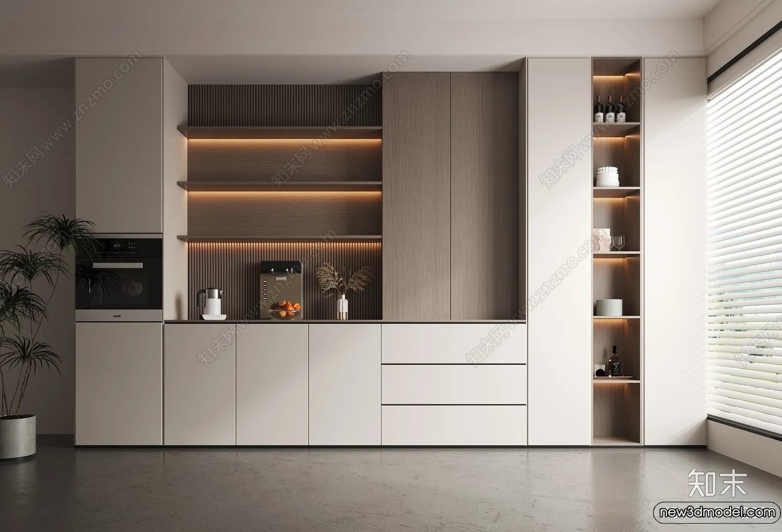 Wine Cabinet 3D Models – 3D Furniture for Interior Design – 084