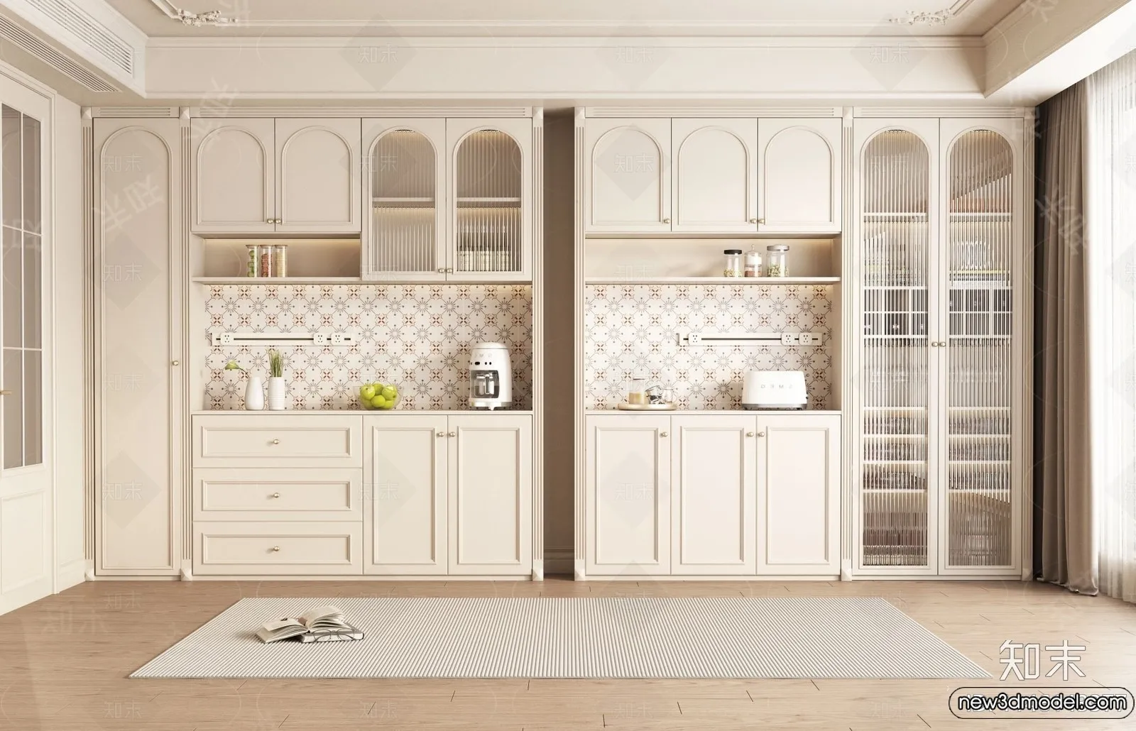 Wine Cabinet 3D Models – 3D Furniture for Interior Design – 086