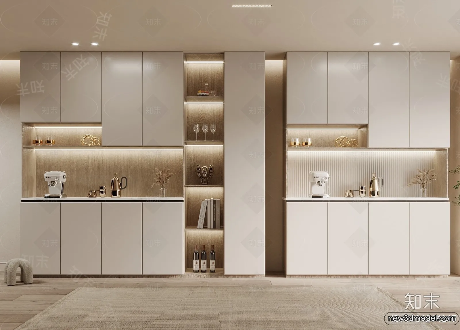 Wine Cabinet 3D Models – 3D Furniture for Interior Design – 087