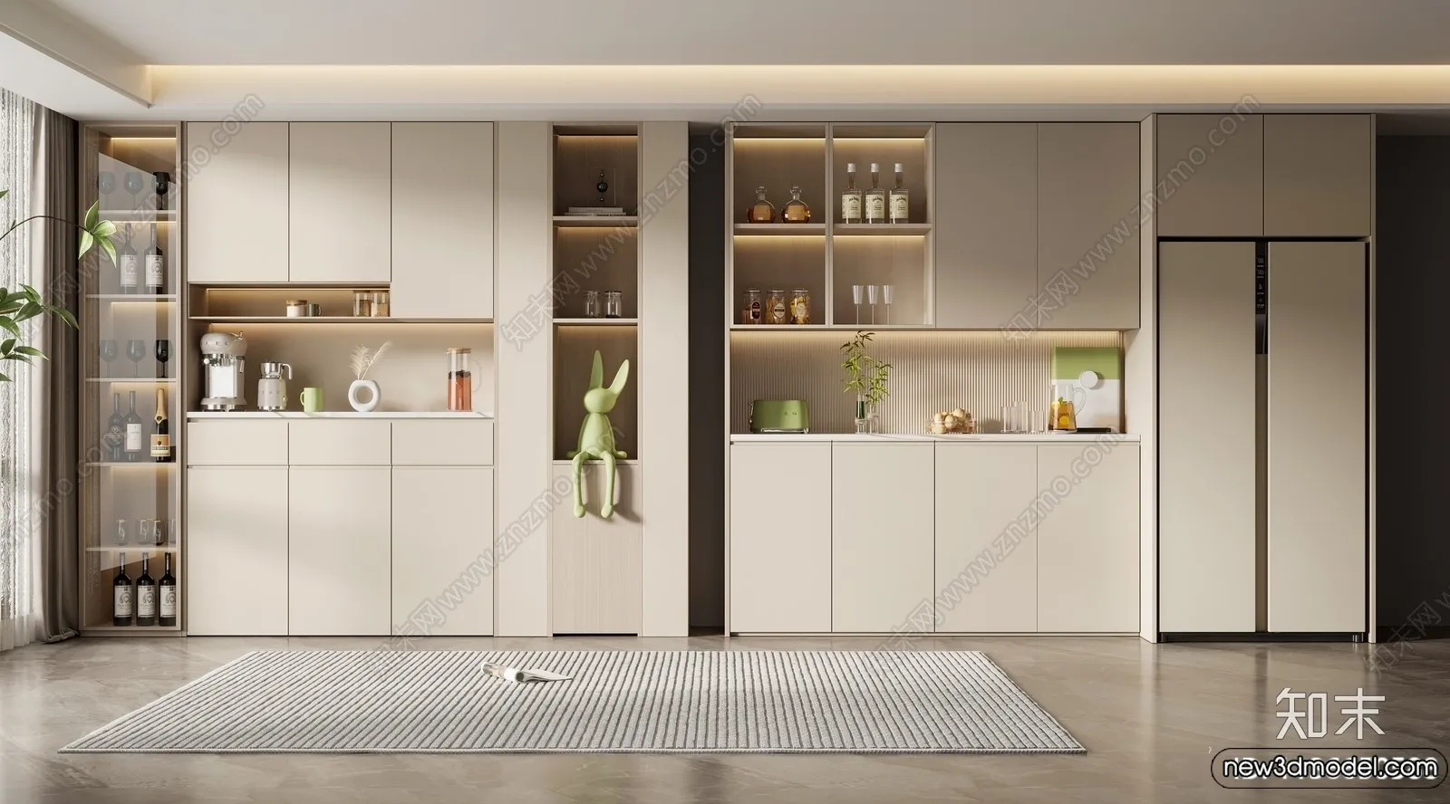 Wine Cabinet 3D Models – 3D Furniture for Interior Design – 093