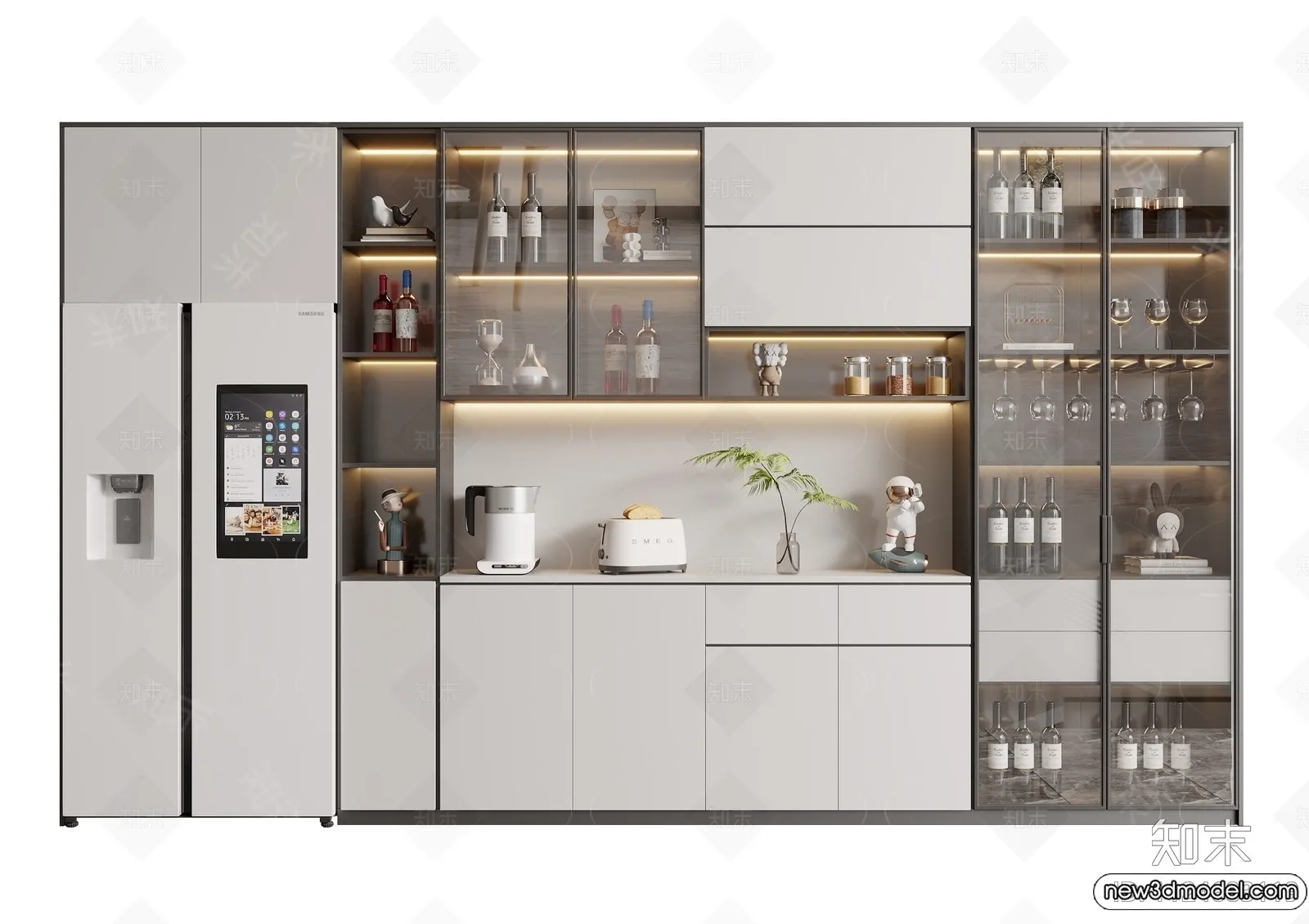 Wine Cabinet 3D Models – 3D Furniture for Interior Design – 094