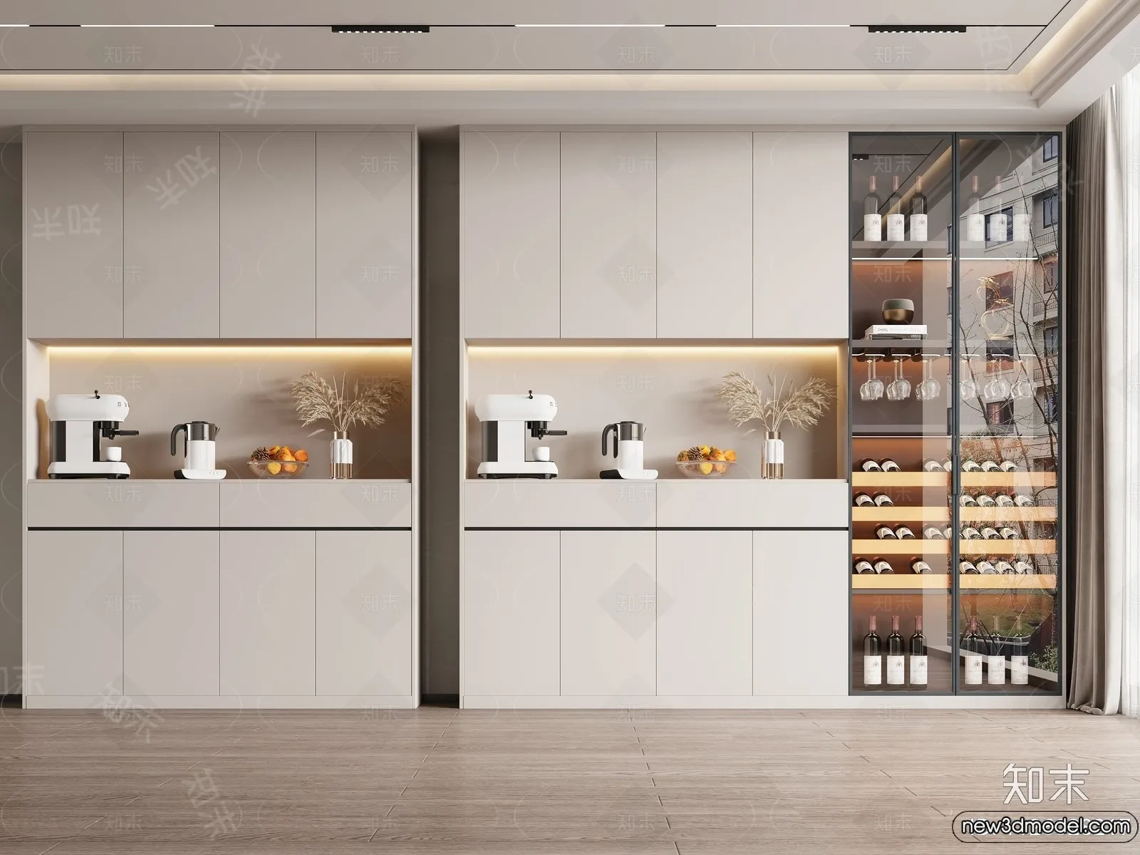 Wine Cabinet 3D Models – 3D Furniture for Interior Design – 096