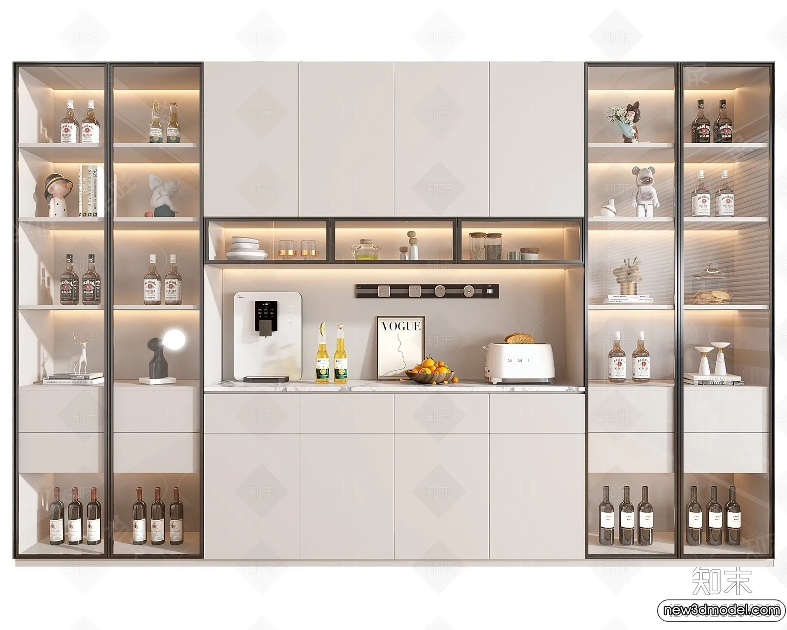 Wine Cabinet 3D Models – 3D Furniture for Interior Design – 097