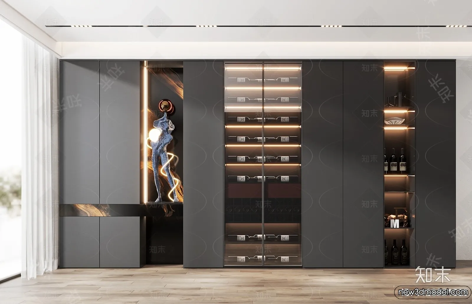 Wine Cabinet 3D Models – 3D Furniture for Interior Design – 151