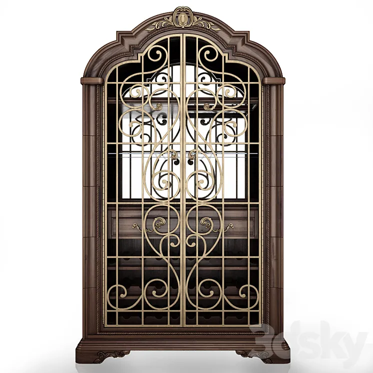 Wine cabinet Colette Wine Cabinet 3D Model Free Download
