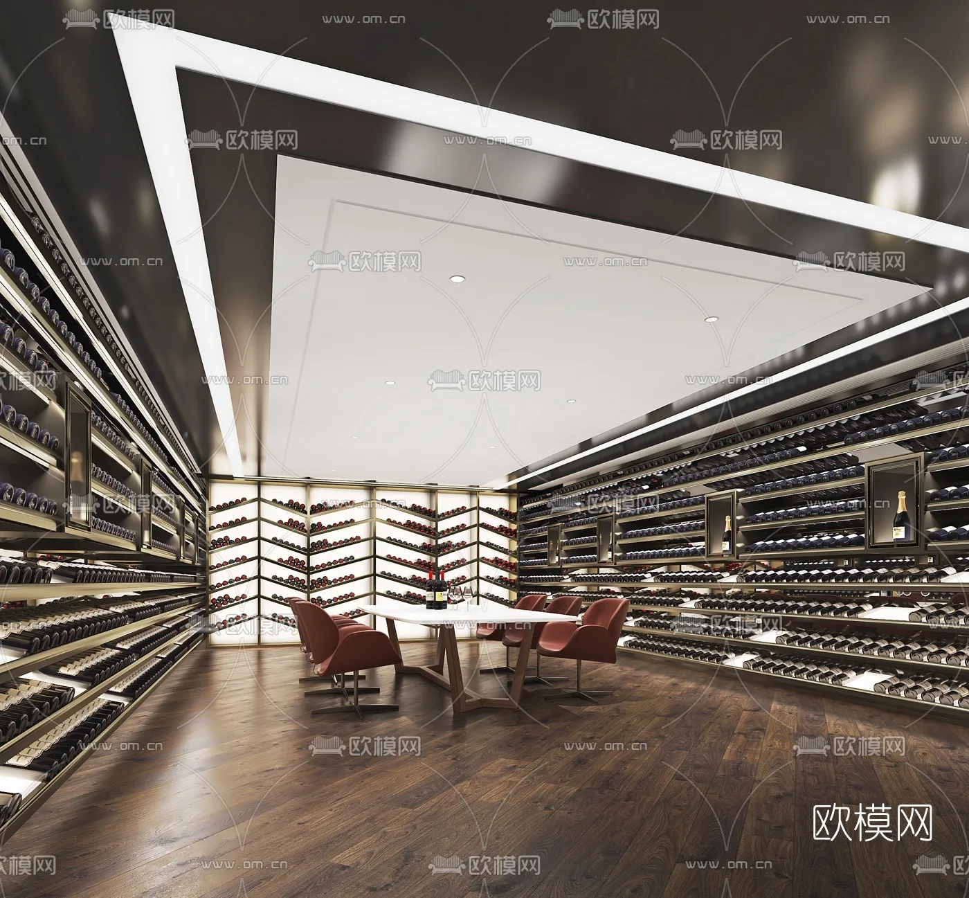 Wine Cellar 3D Model – Wine Cabinet – 013 – VRAY Render