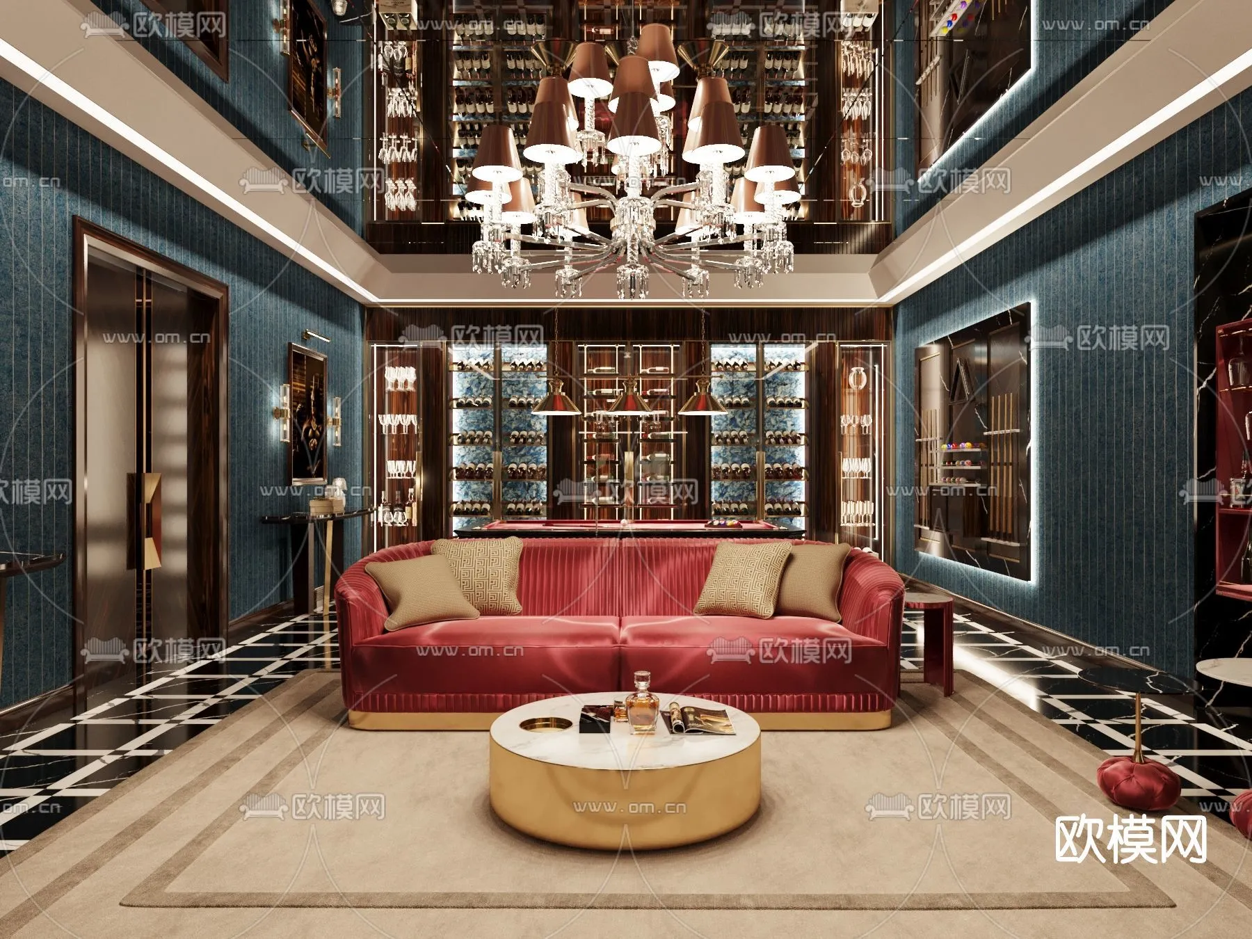 Wine Cellar 3D Model – Wine Cabinet – 016 – CORONA Render