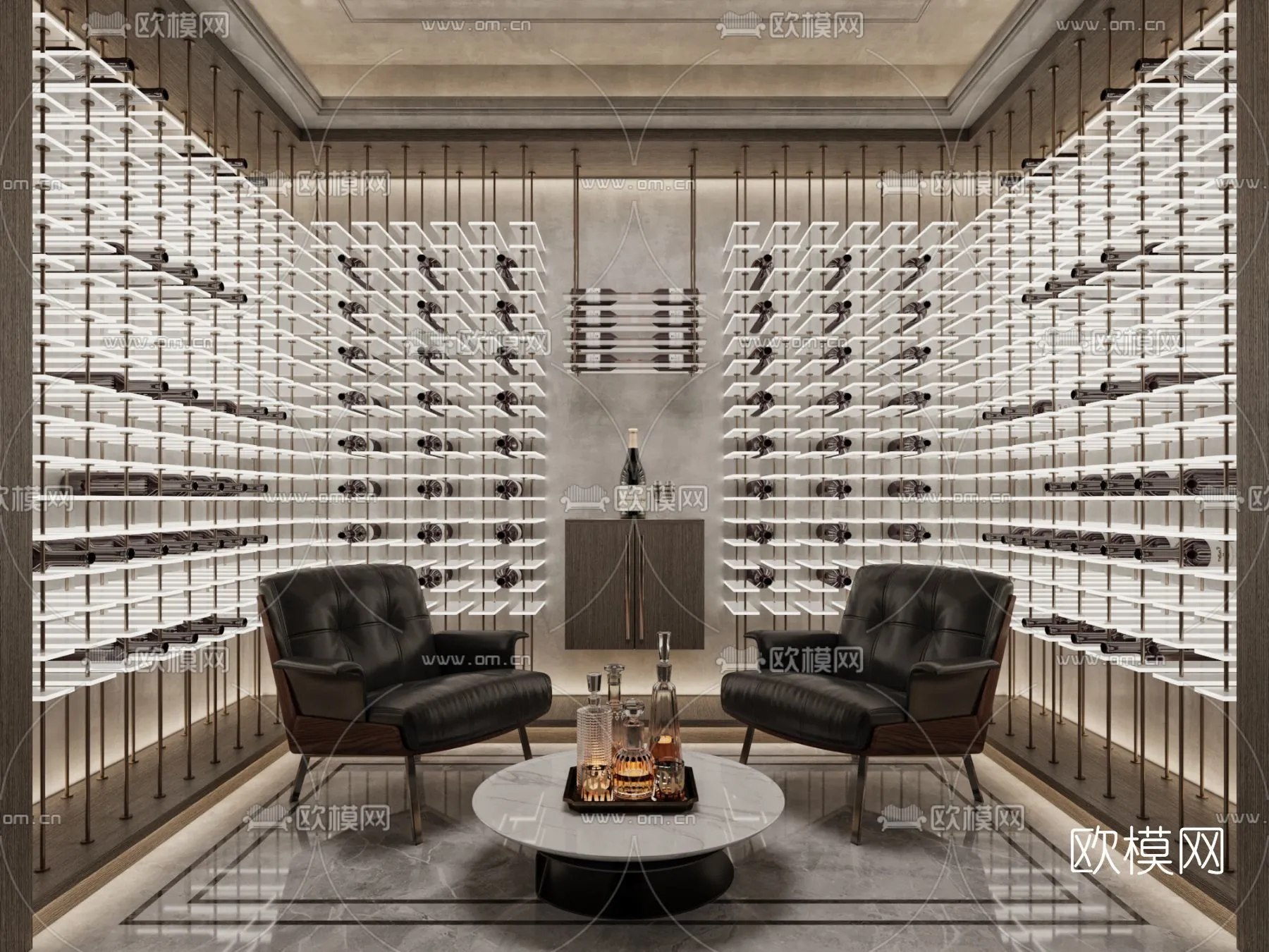 Wine Cellar 3D Model – Wine Cabinet – 022 – CORONA Render