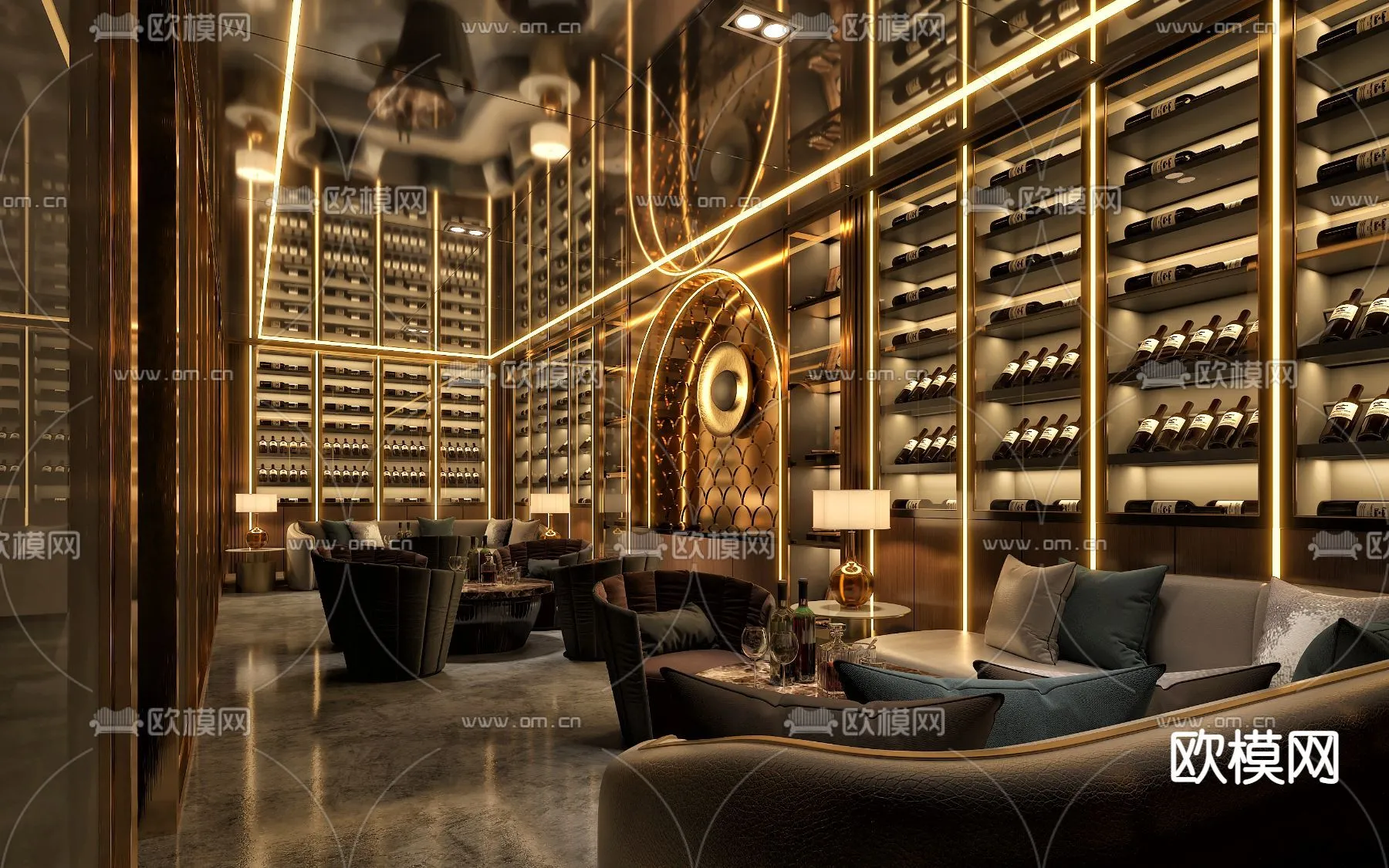 Wine Cellar 3D Model – Wine Cabinet – 033 – VRAY Render