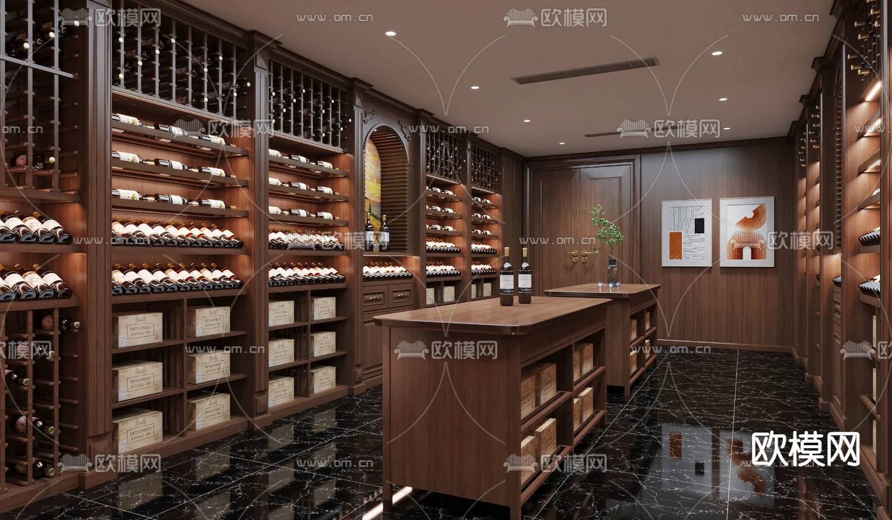 Wine Cellar 3D Model – Wine Cabinet – 039 – VRAY Render