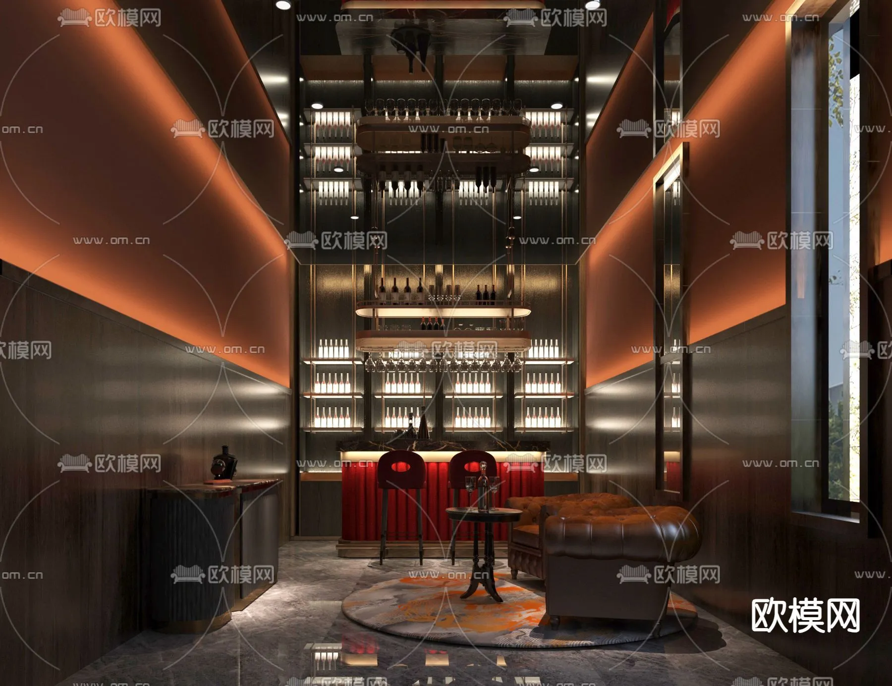 Wine Cellar 3D Model – Wine Cabinet – 046 – VRAY Render