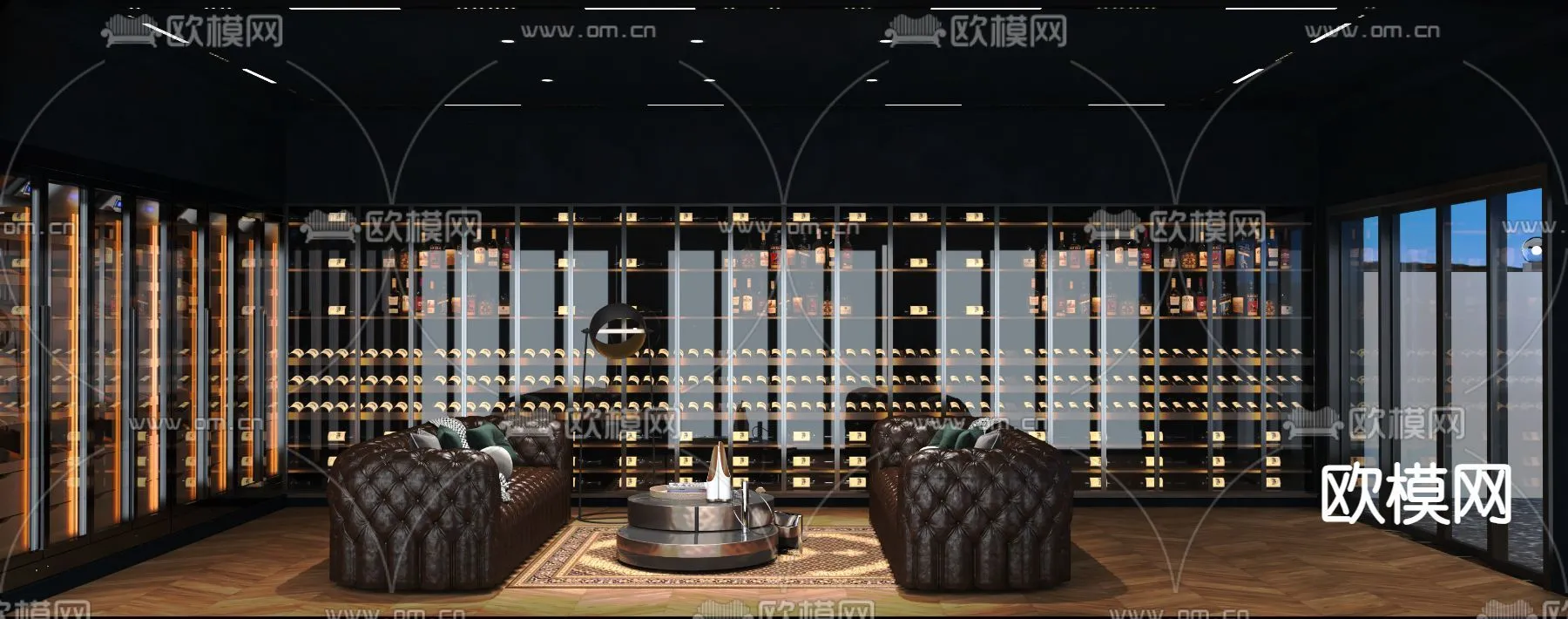 Wine Cellar 3D Model – Wine Cabinet – 049 – VRAY Render