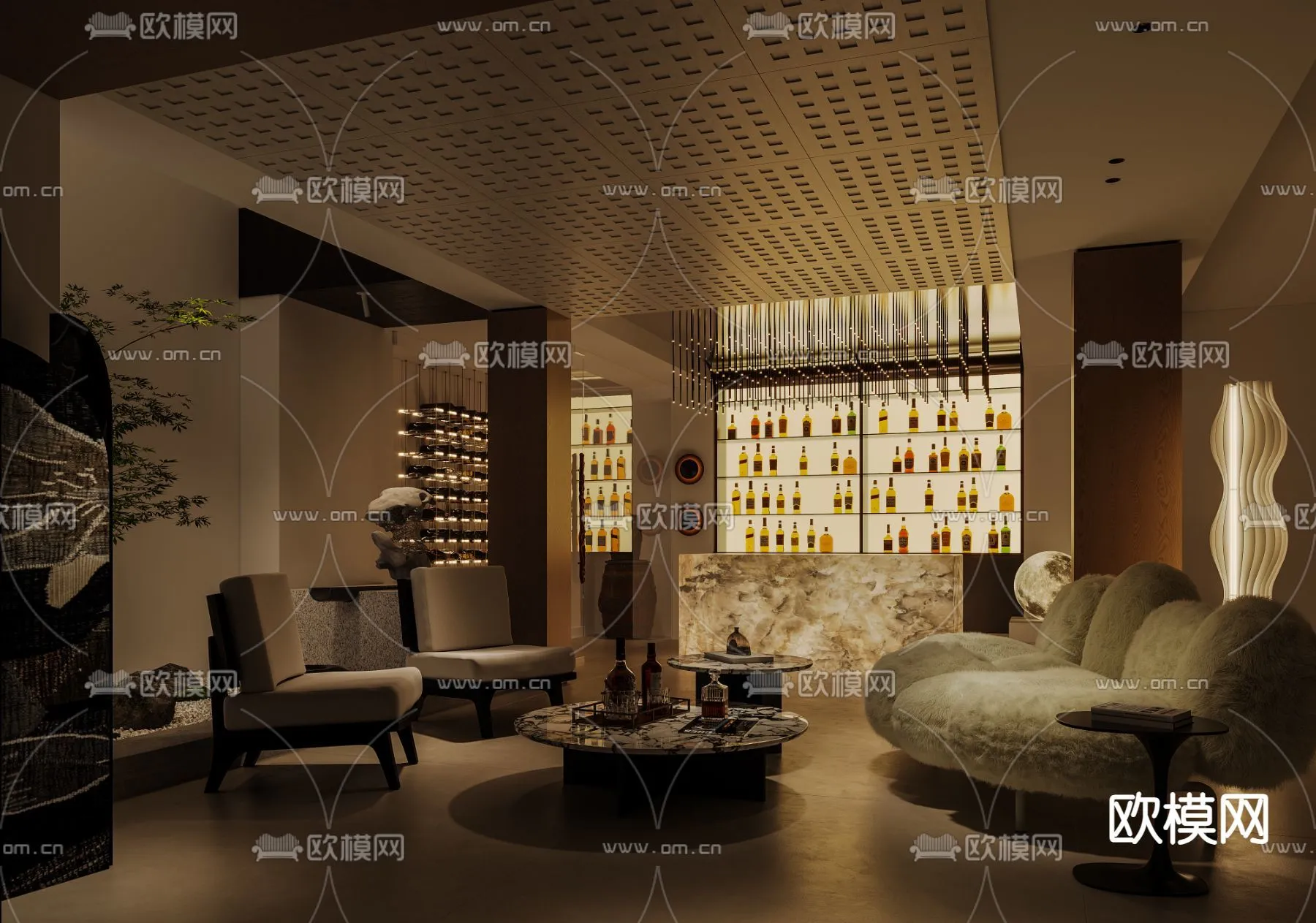 Wine Cellar 3D Model – Wine Cabinet – 056 – CORONA Render