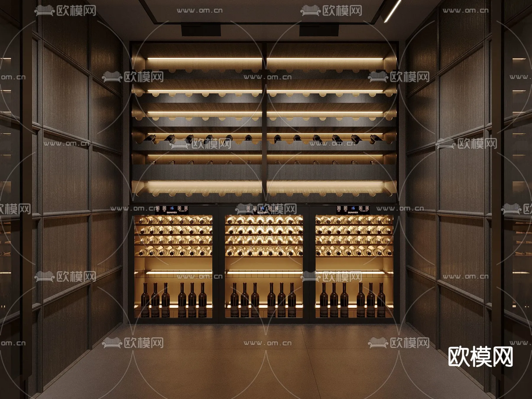 Wine Cellar 3D Model – Wine Cabinet – 059 – CORONA Render
