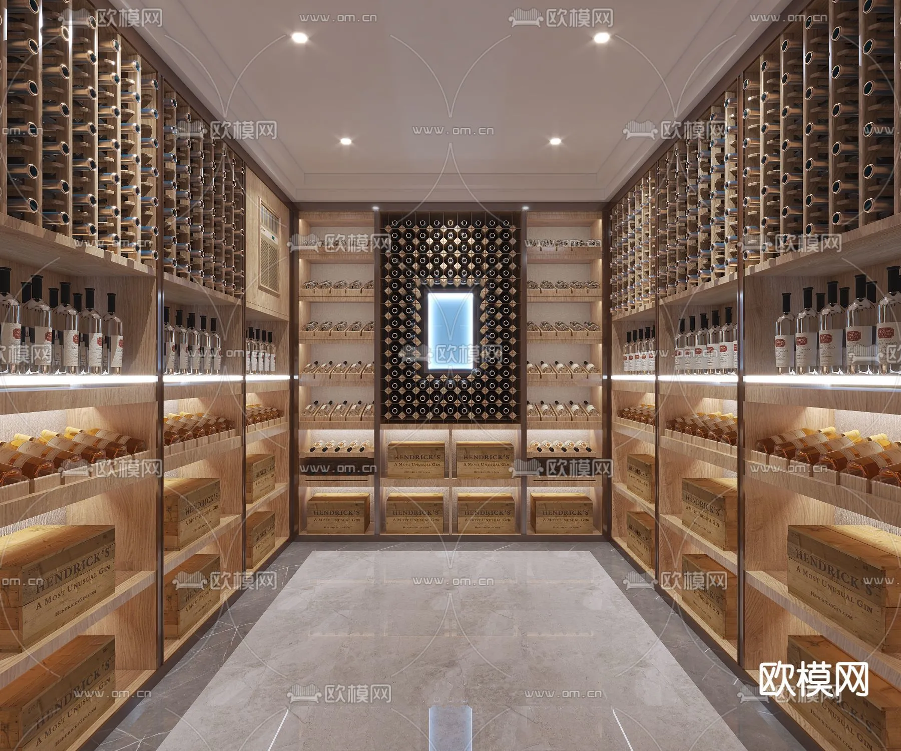Wine Cellar 3D Model – Wine Cabinet – 062 – VRAY Render