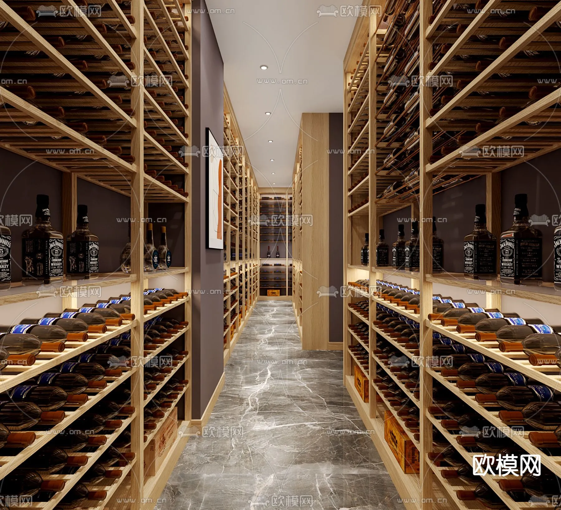 Wine Cellar 3D Model – Wine Cabinet – 065 – VRAY Render