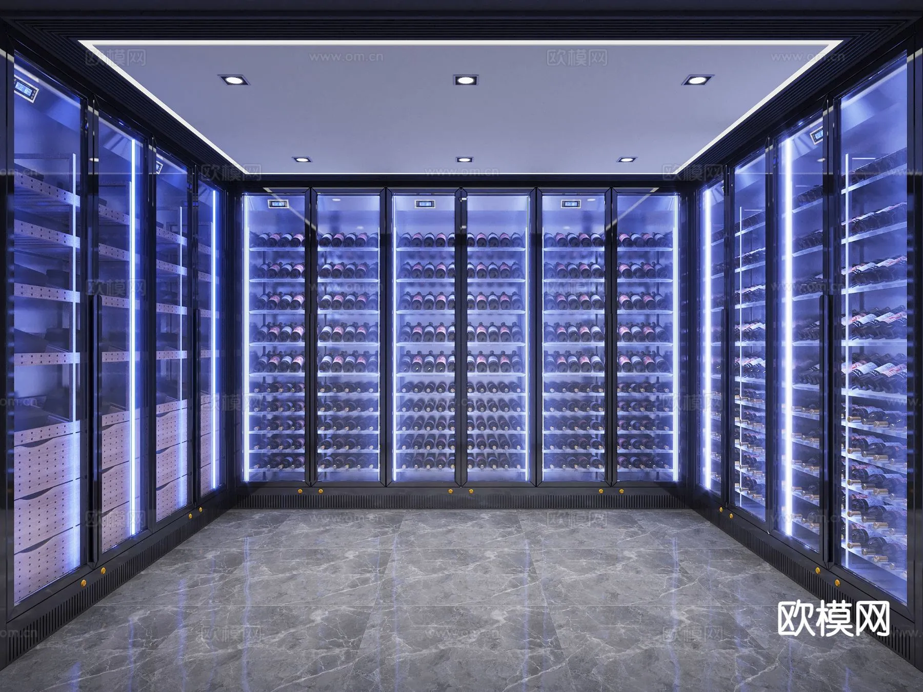Wine Cellar 3D Model – Wine Cabinet – 083 – VRAY Render