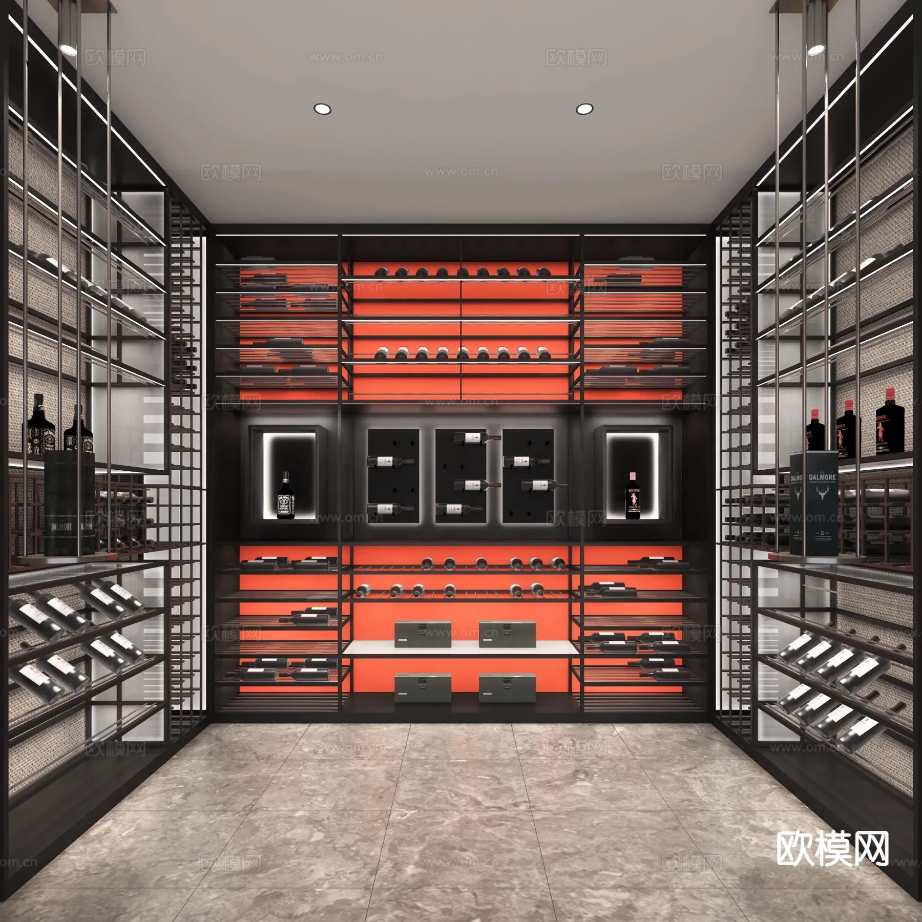 Wine Cellar 3D Model – Wine Cabinet – 085 – VRAY Render