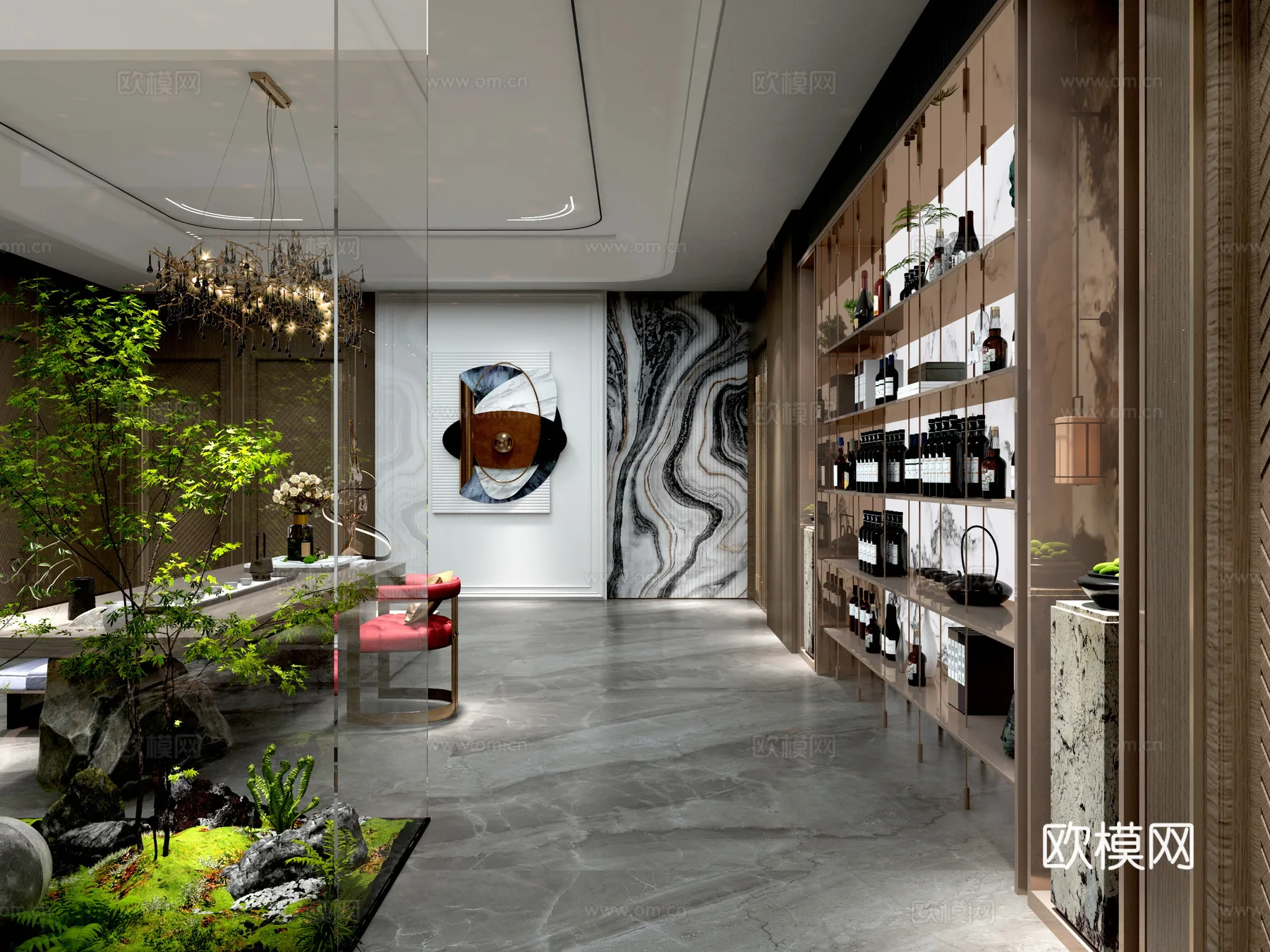 Wine Cellar 3D Model – Wine Cabinet – 089 – VRAY Render