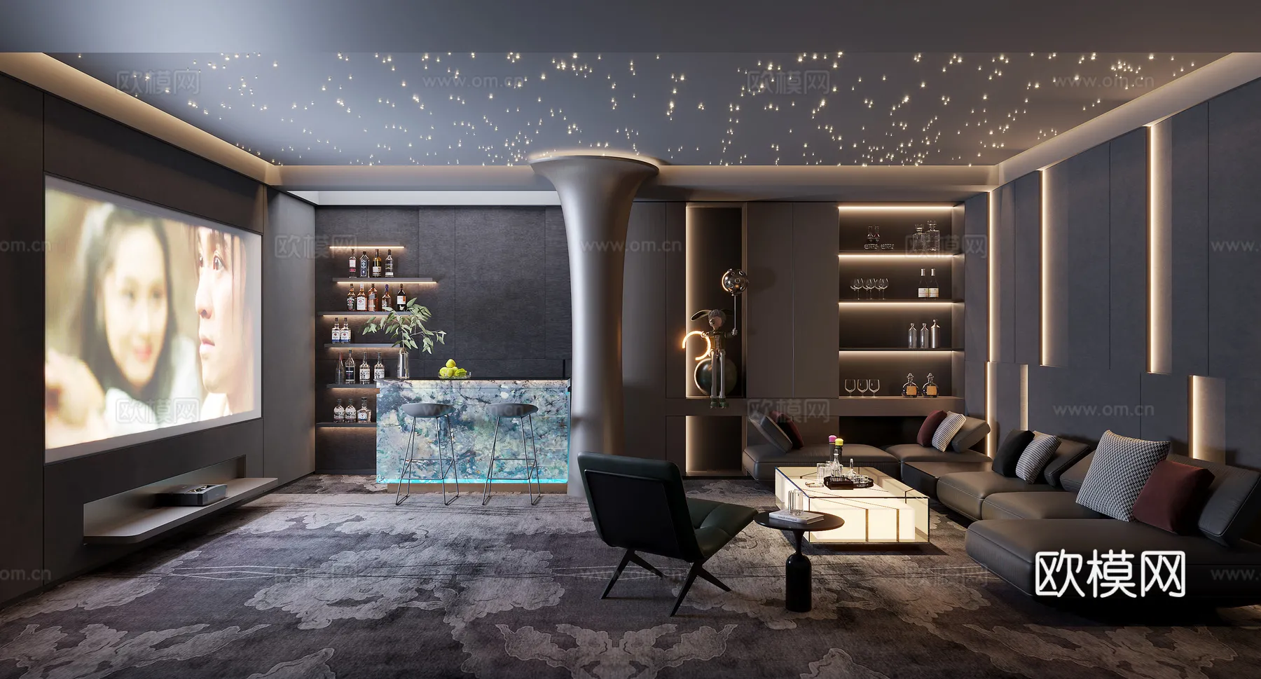 Wine Cellar 3D Model – Wine Cabinet – 092 – CORONA Render