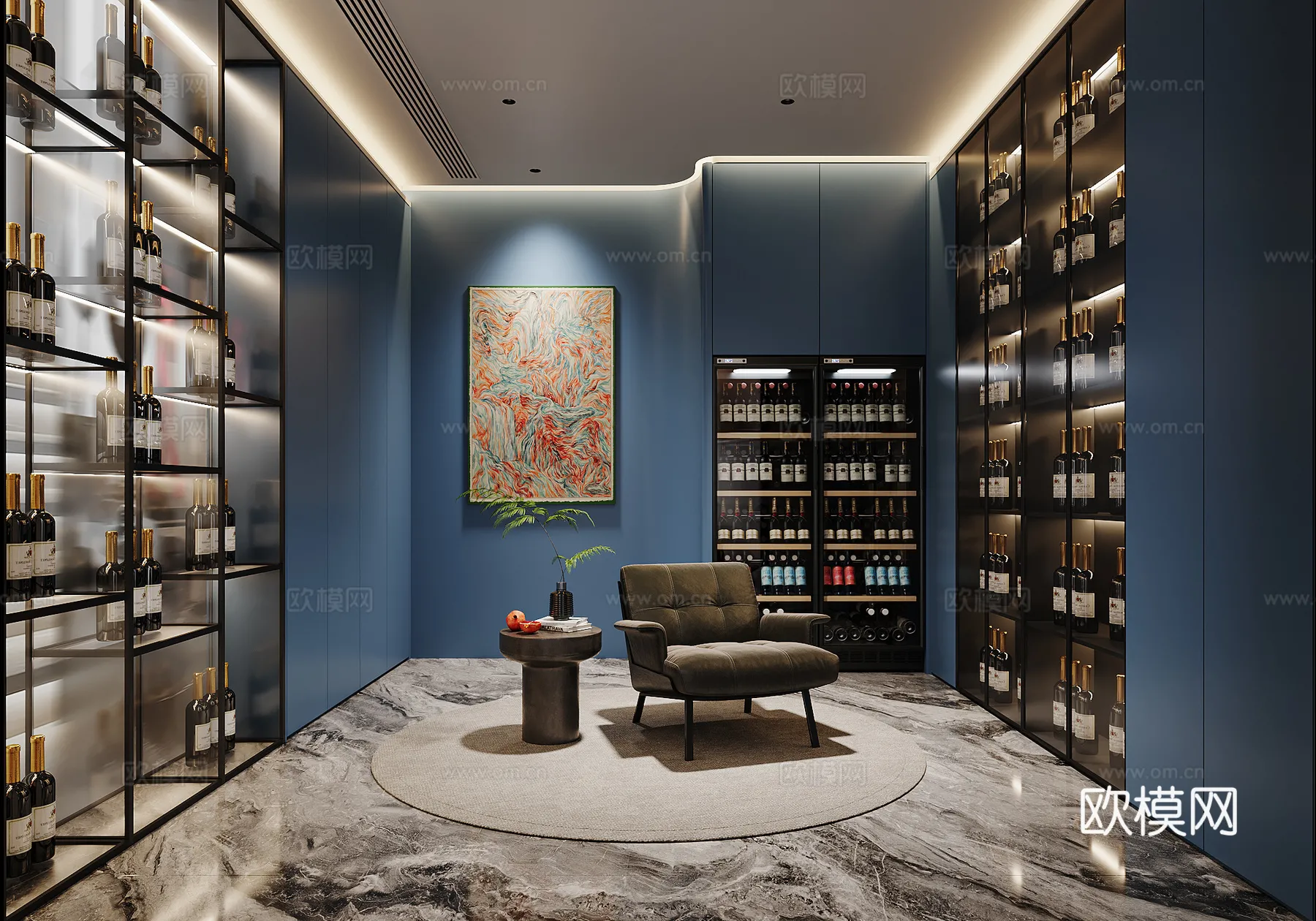 Wine Cellar 3D Model – Wine Cabinet – 095 – CORONA Render