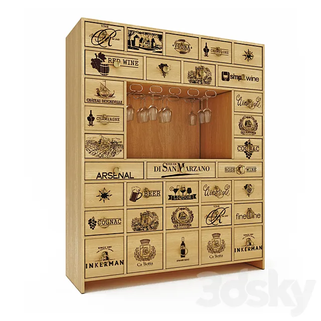 Wine locker “to store wine ’02 3D Model Wine locker “to store wine ’02 3D Model